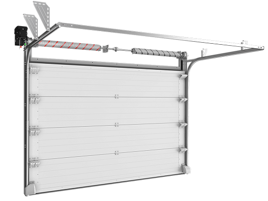 Промышленные секционные ворота из стальных сэндвич-панелей с торсионным механизмом ISD THERMALPRO
