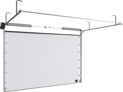 Промышленные секционные ворота из стальных сэндвич-панелей с торсионным механизмом ISD01