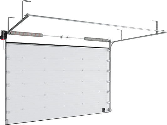 Промышленные секционные ворота из стальных сэндвич-панелей с торсионным механизмом ISD01