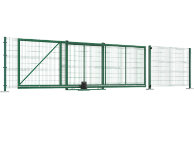 Откатные ворота со стальной рамой
